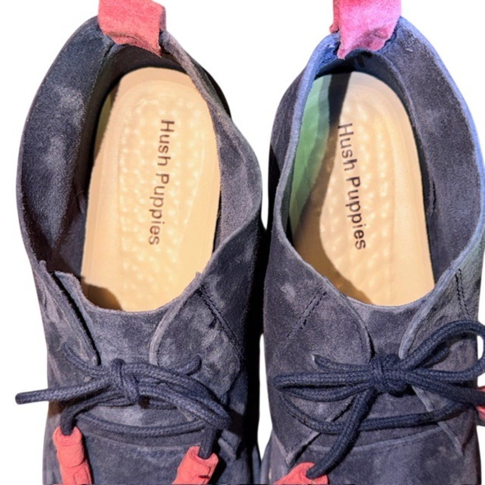 Hush Puppies Cyra Catelyn Blue Suede Ankle Booties Size 8.5 Chukka Desert Boots - Picture 6 of 8